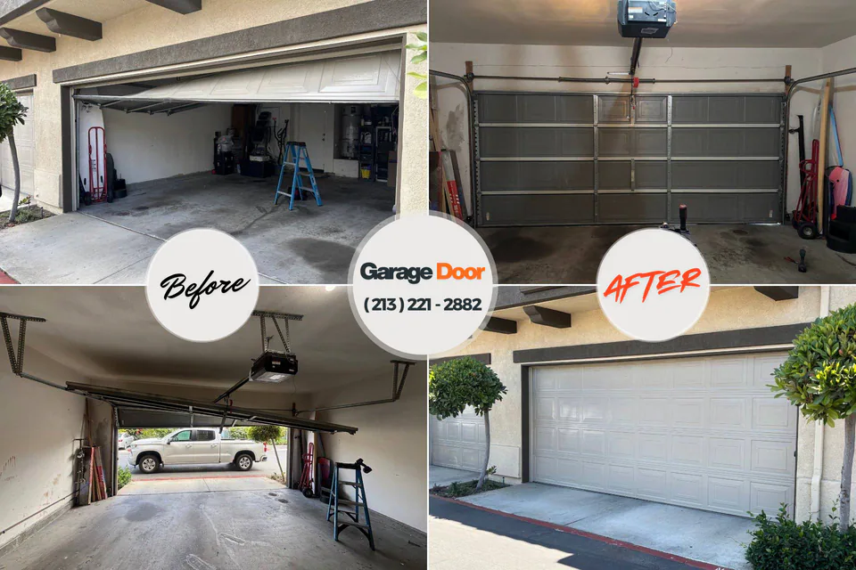 Before and after: garage door repair Marion County